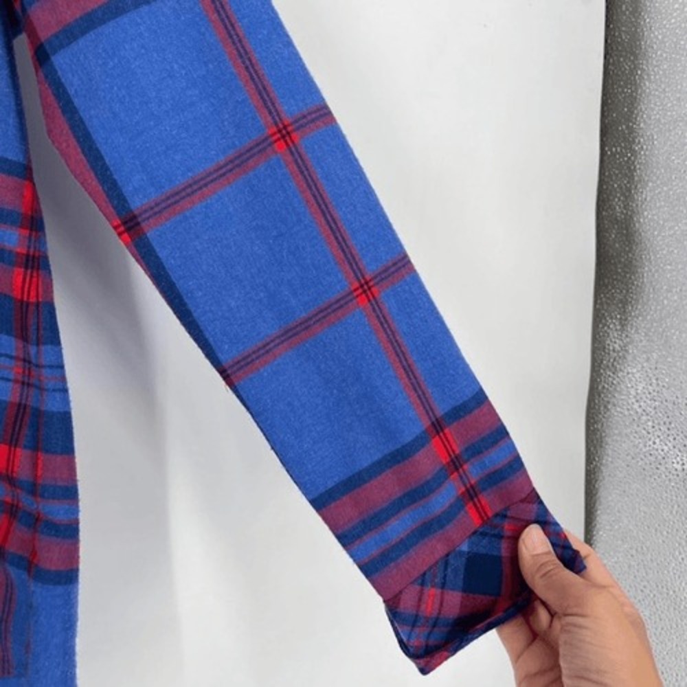 Vineyard Vines Button Down Women Size‎ 0 Blue Red Plaid Relaxed Preppy Coastal - Picture 9 of 12